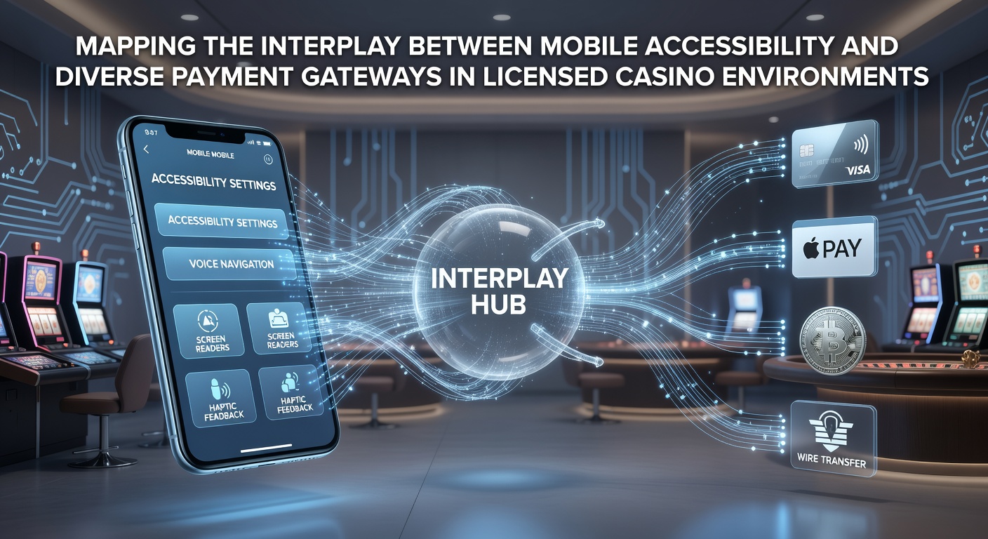 Illustration der Integration mobiler Zugänglichkeit mit verschiedenen Zahlungsgateways in lizenzierten Casino-Umgebungen